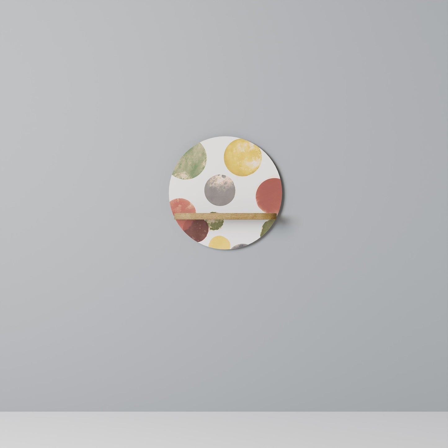 FLEETING HAPPINESS Mensola rotonda per arte in effetto rovere