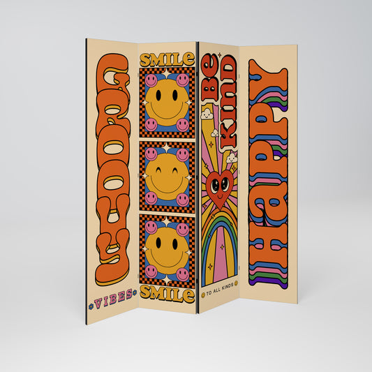 GROOVY POSTERS Divisorio decorativo per ambienti a 4 pannelli