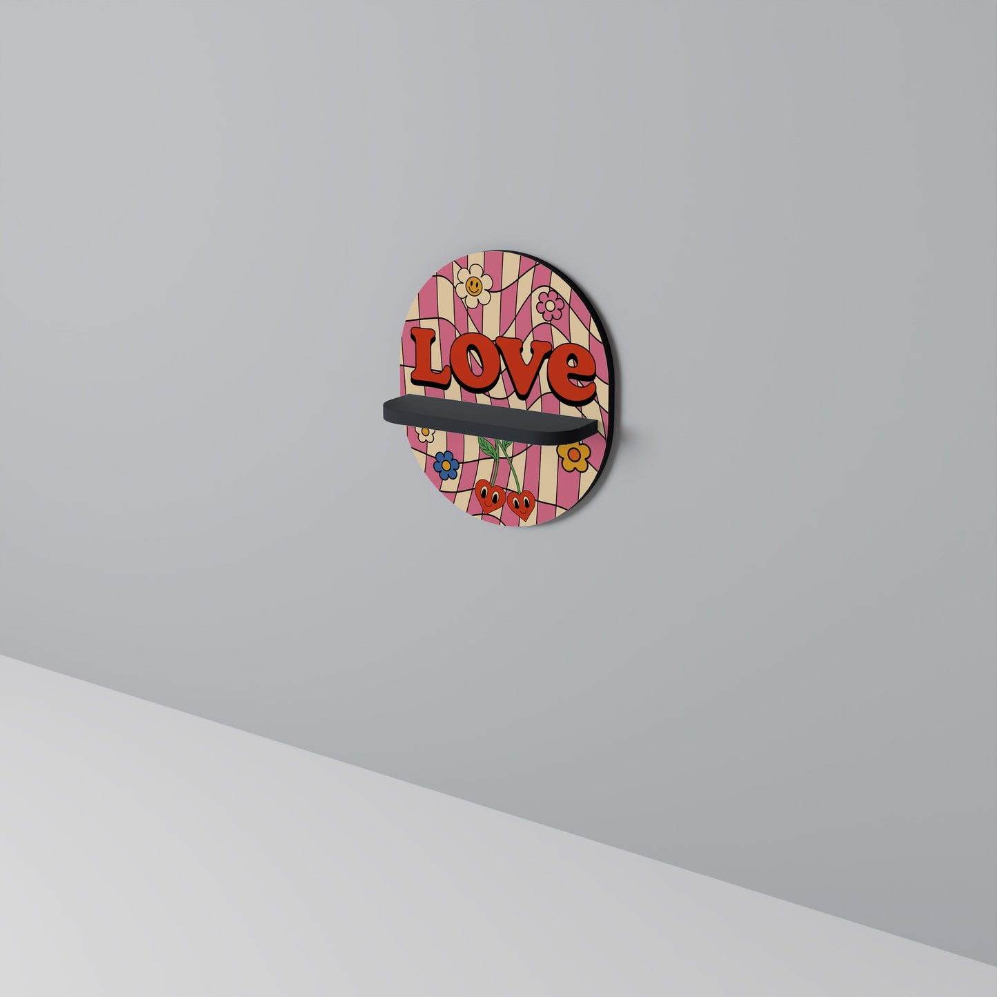 ROCKING LOVE Mensola ovale per opere d'arte in finitura nera
