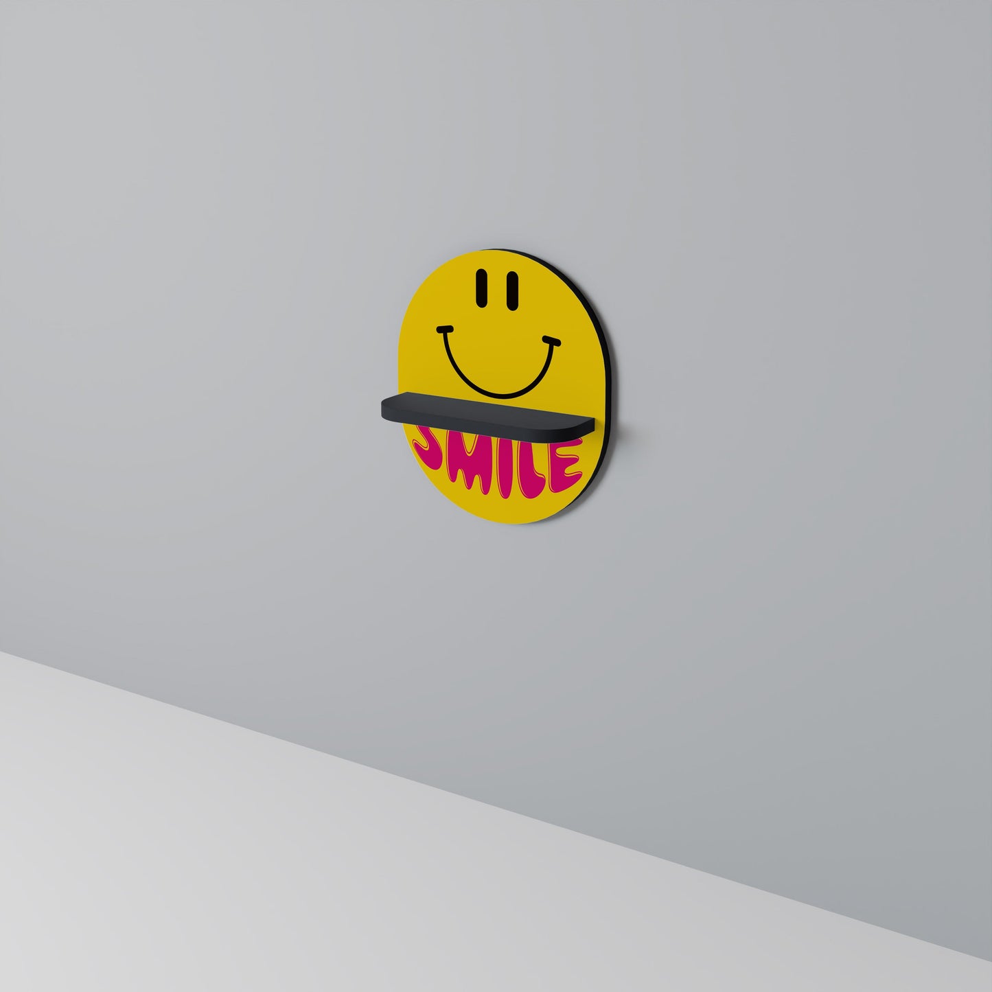 KEEP SMILING Mensola ovale per opere d'arte in finitura nera