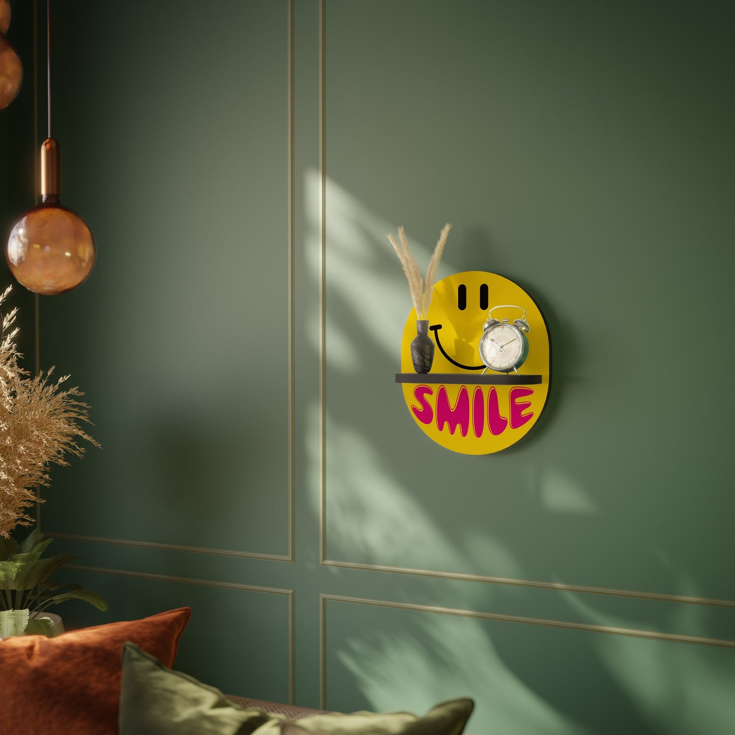 KEEP SMILING Mensola ovale per opere d'arte in finitura nera