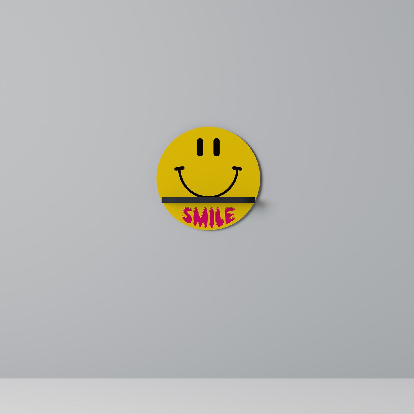 KEEP SMILING Mensola rotonda per arte in finitura nera