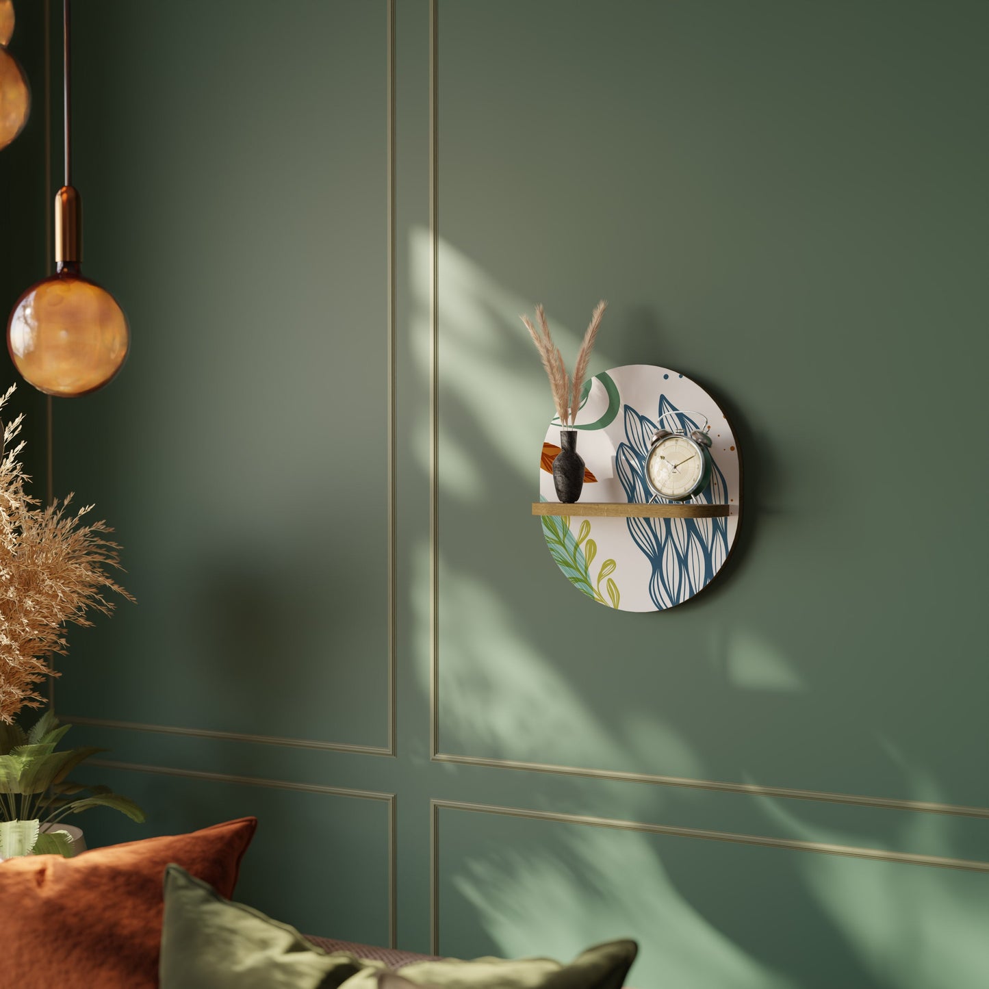 BOTANICAL HURRICANE Mensola ovale in effetto rovere