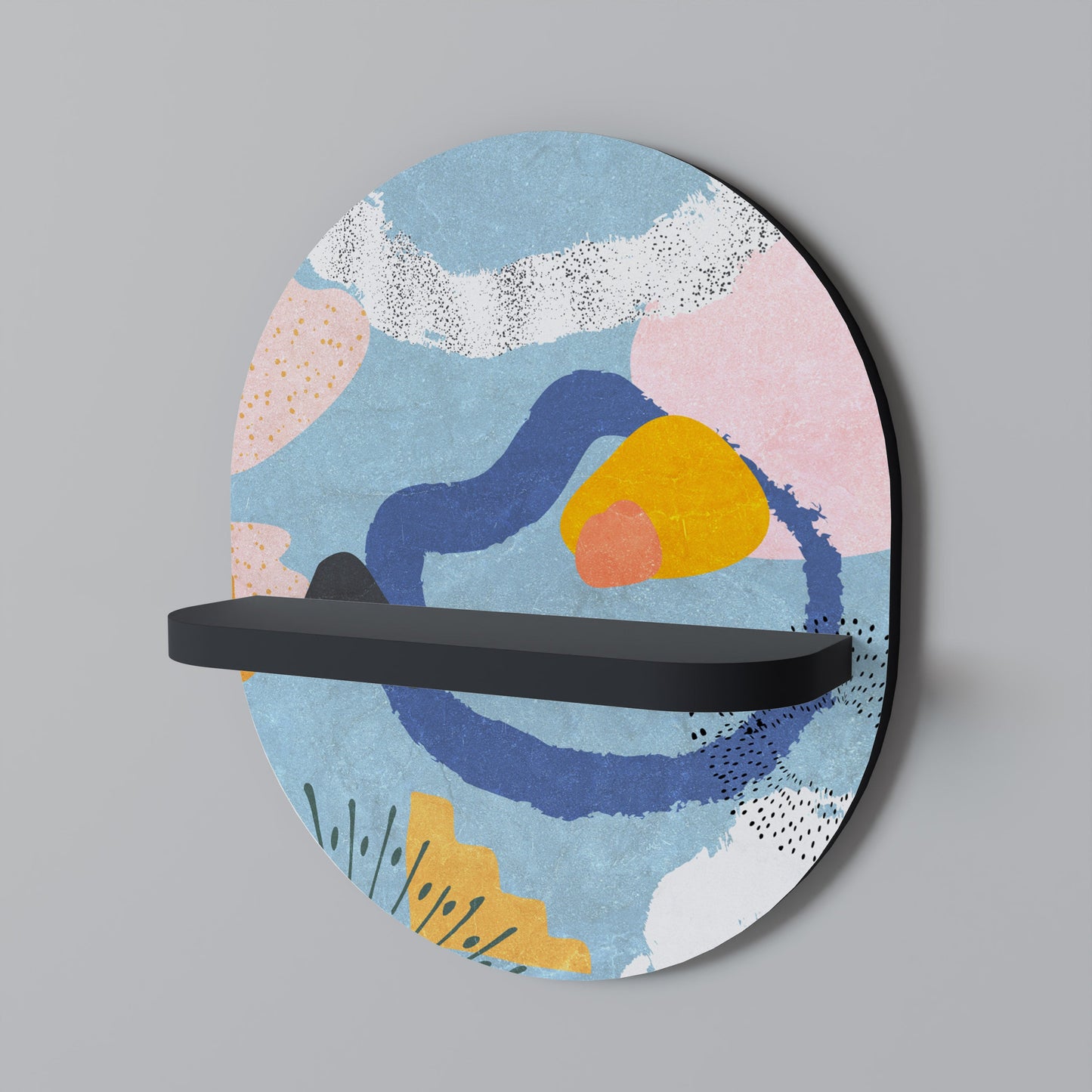 DREAMY SWIRLS Mensola ovale per opere d'arte in finitura nera