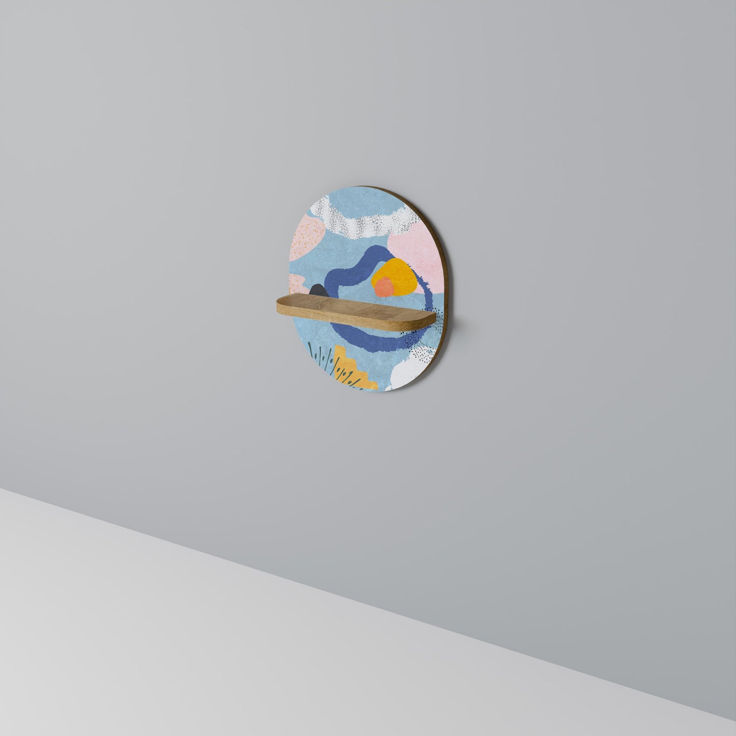 DREAMY SWIRLS Mensola ovale per opere d'arte in effetto rovere