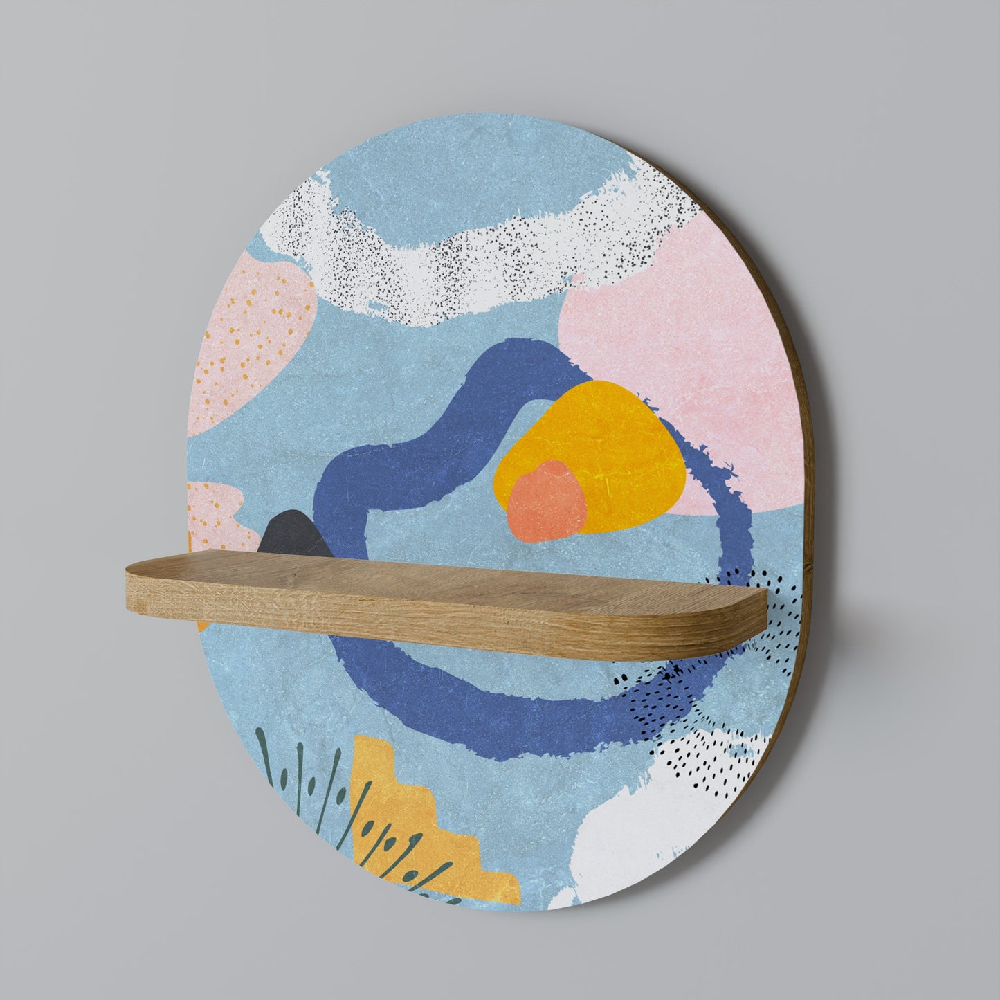 DREAMY SWIRLS Mensola ovale per opere d'arte in effetto rovere