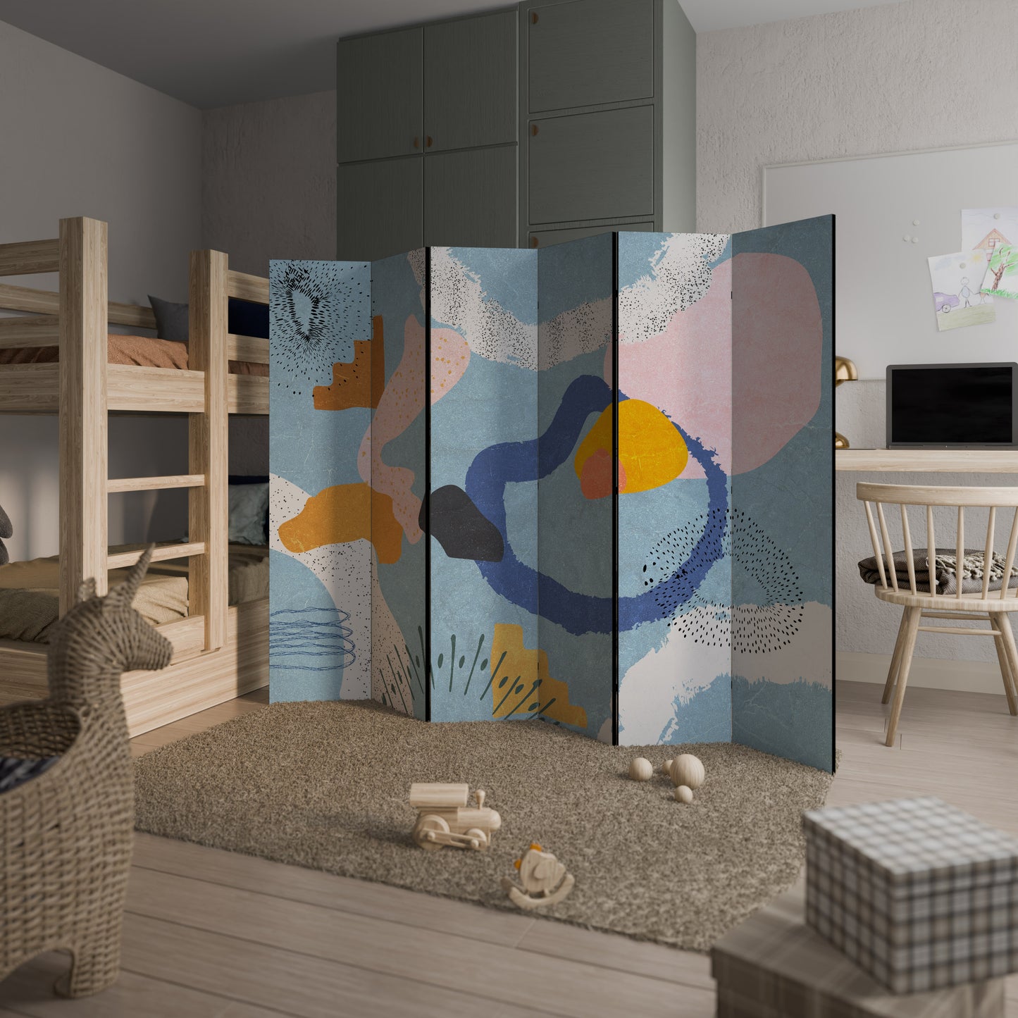 DREAMY SWIRLS Divisorio decorativo per ambienti a 6 pannelli