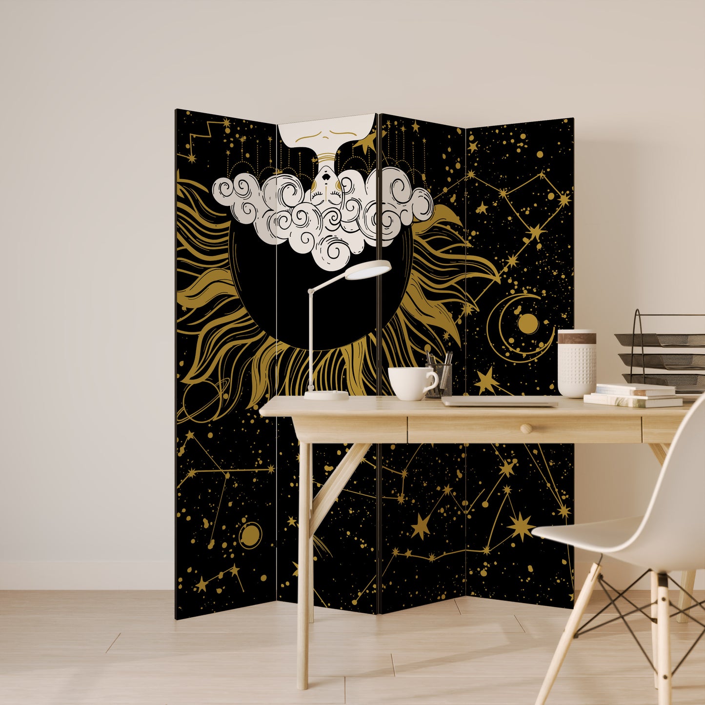STELLAR CONSTELLATIONS Divisorio decorativo per ambienti a 4 pannelli