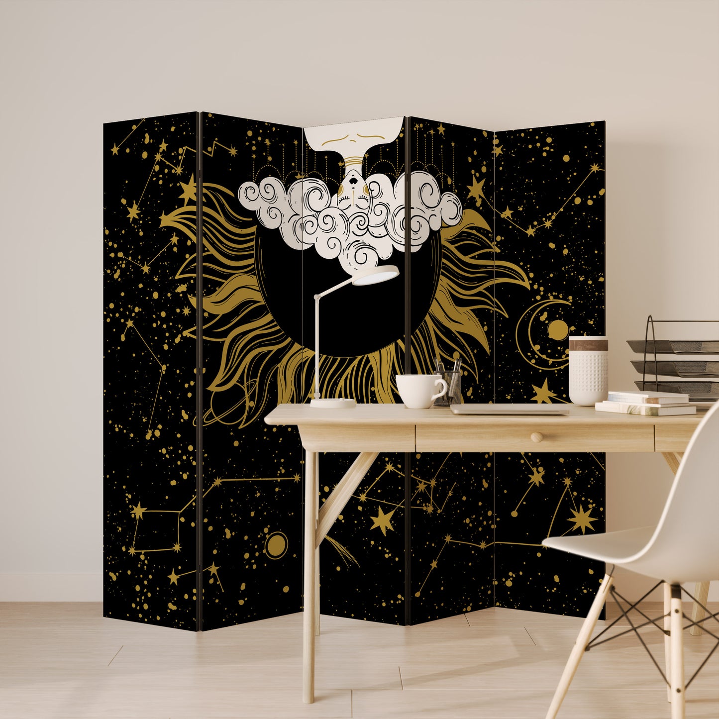STELLAR CONSTELLATIONS Divisorio decorativo per ambienti a 5 pannelli