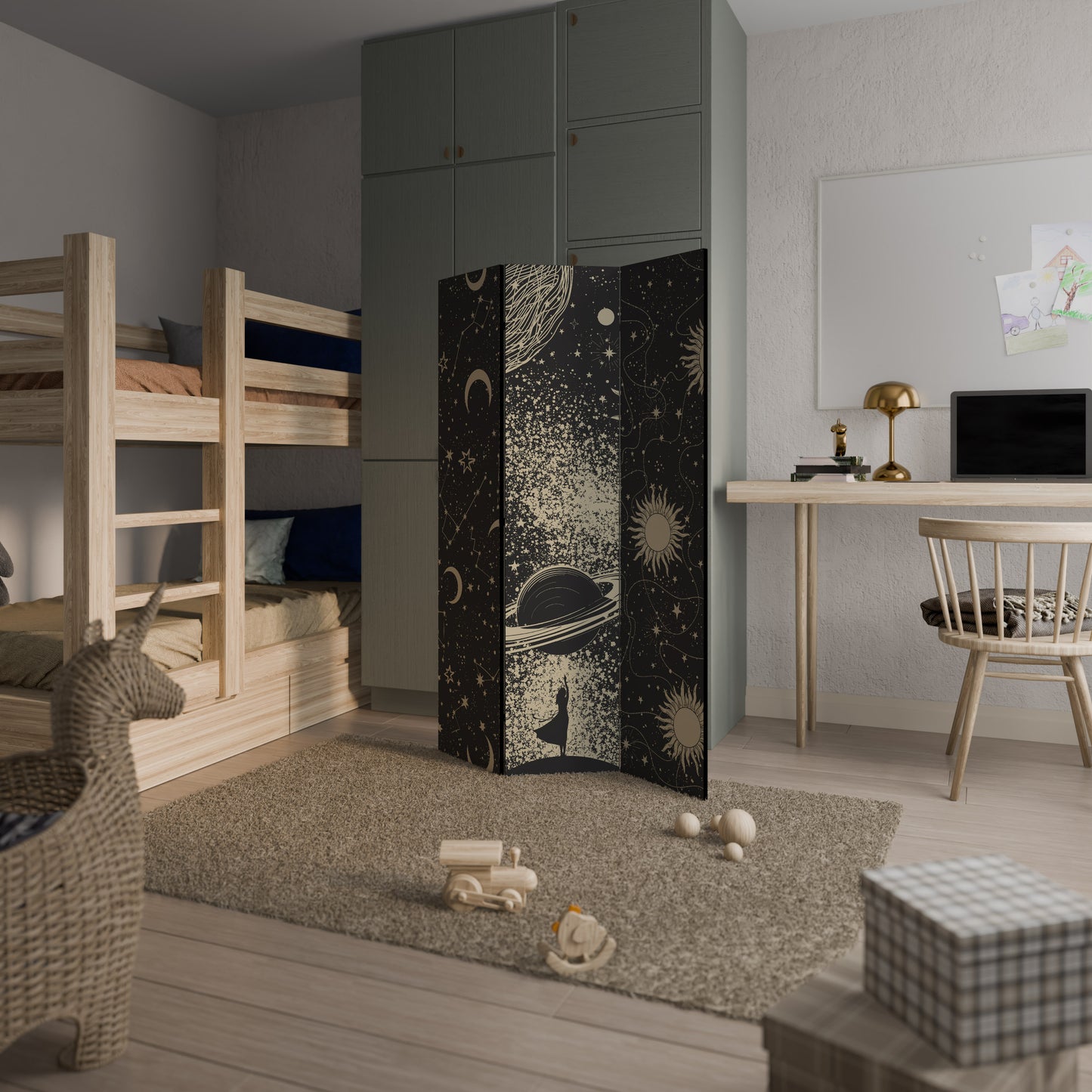 BRILLIANT UNIVERSE Divisorio decorativo per ambienti a 3 pannelli
