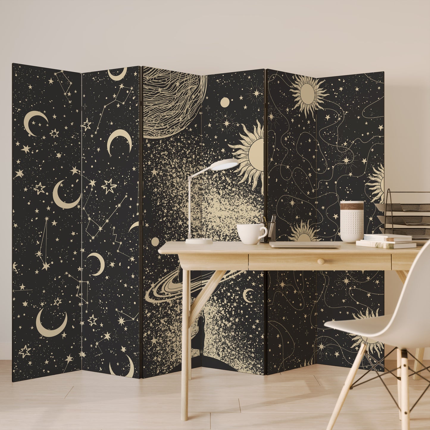 BRILLIANT UNIVERSE Divisorio decorativo per ambienti a 6 pannelli