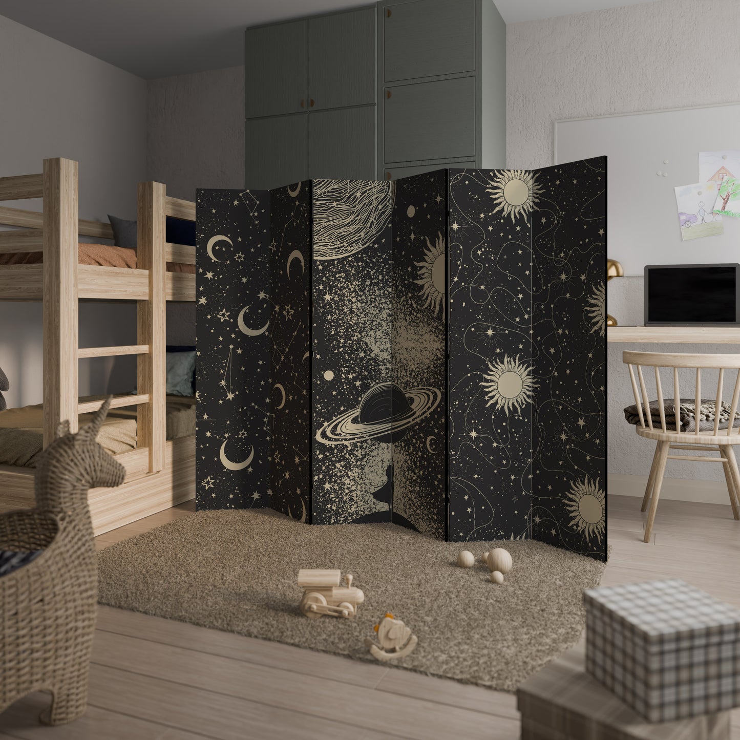 BRILLIANT UNIVERSE Divisorio decorativo per ambienti a 6 pannelli