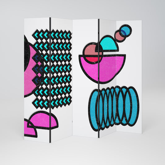 GEOMETRIC RHAPSODY Divisorio decorativo per ambienti a 5 pannelli