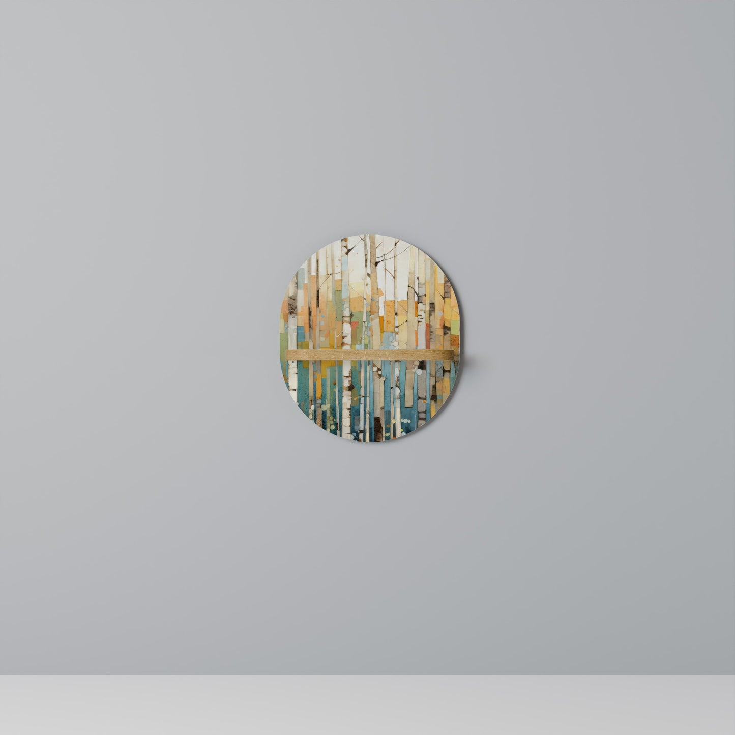 BIRCH KALEIDOSCOPE Mensola ovale per opere d'arte in effetto rovere
