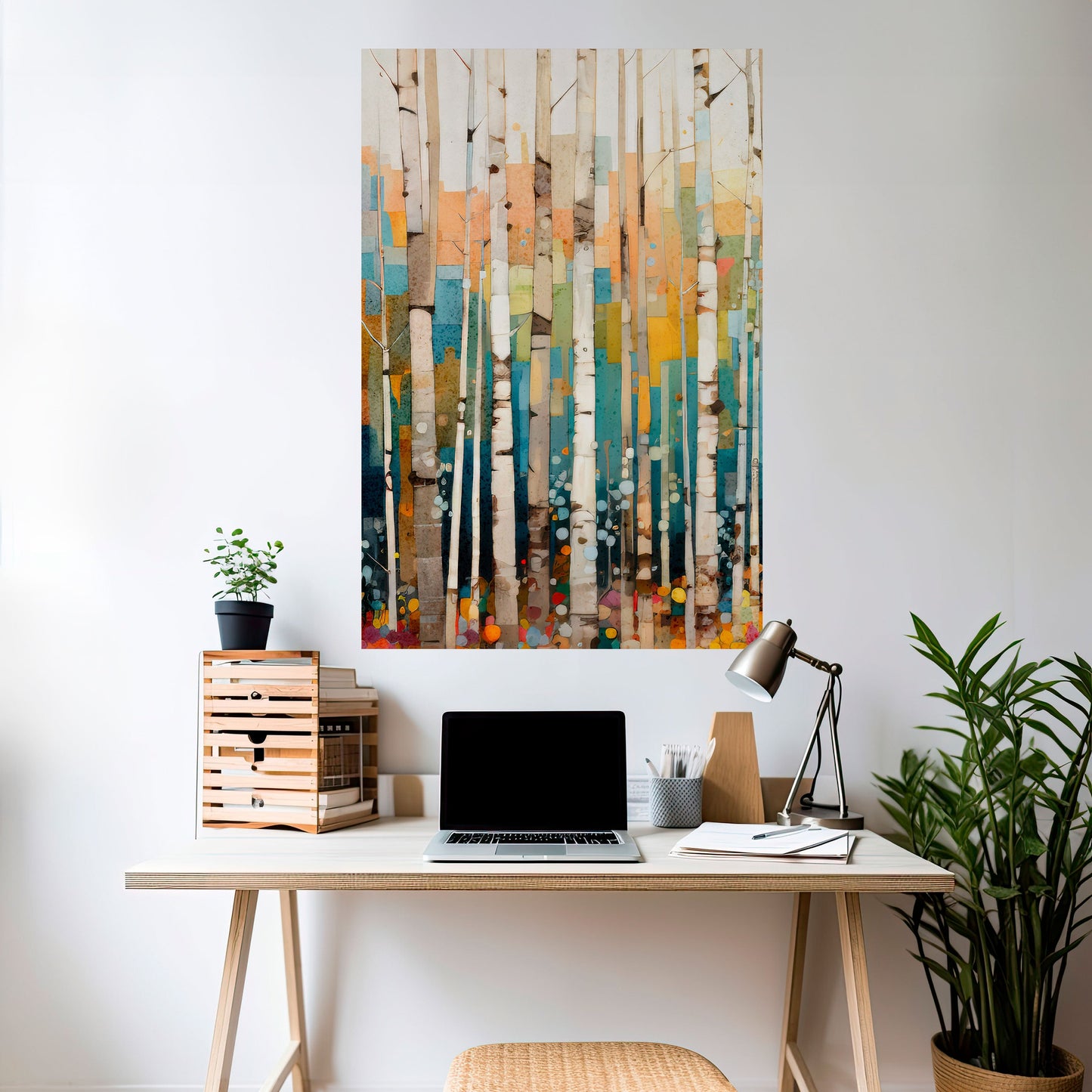 BIRCH KALEIDOSCOPE Poster verticale staccabile e attaccabile