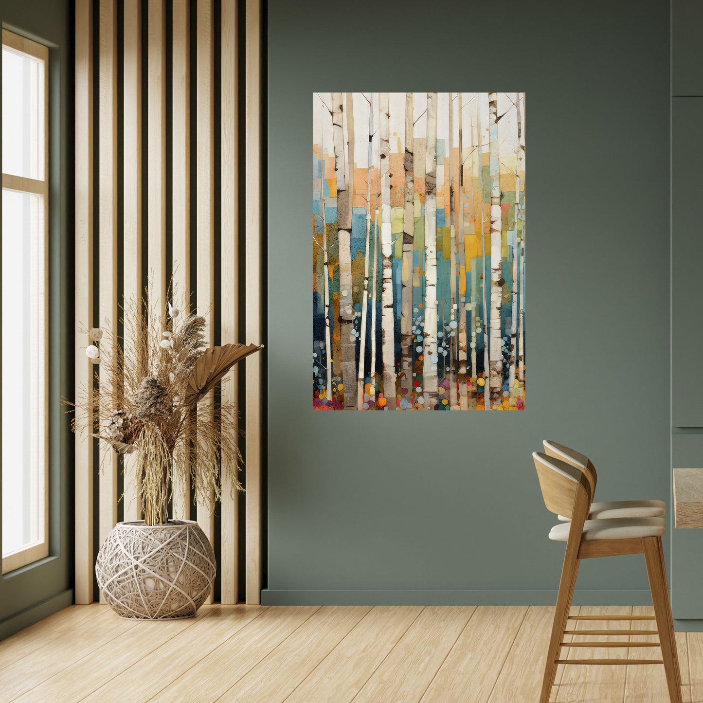 BIRCH KALEIDOSCOPE Poster verticale staccabile e attaccabile