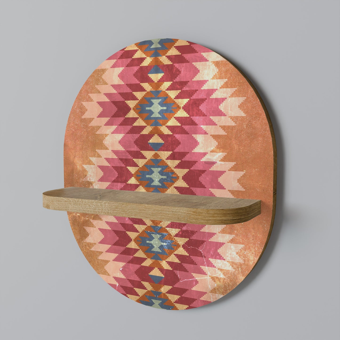 Mensola ovale INDIAN FOLK in effetto rovere