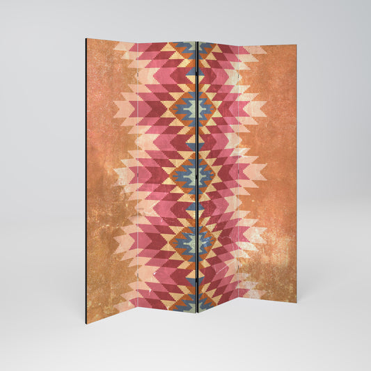 Divisorio decorativo per ambienti a 4 pannelli INDIAN FOLK