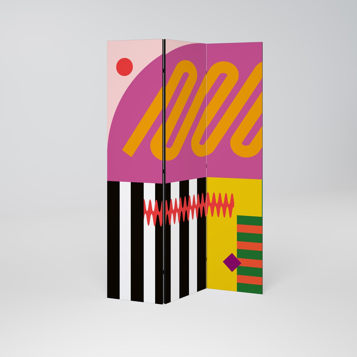 Divisorio decorativo per ambienti VIVID ART a 3 pannelli