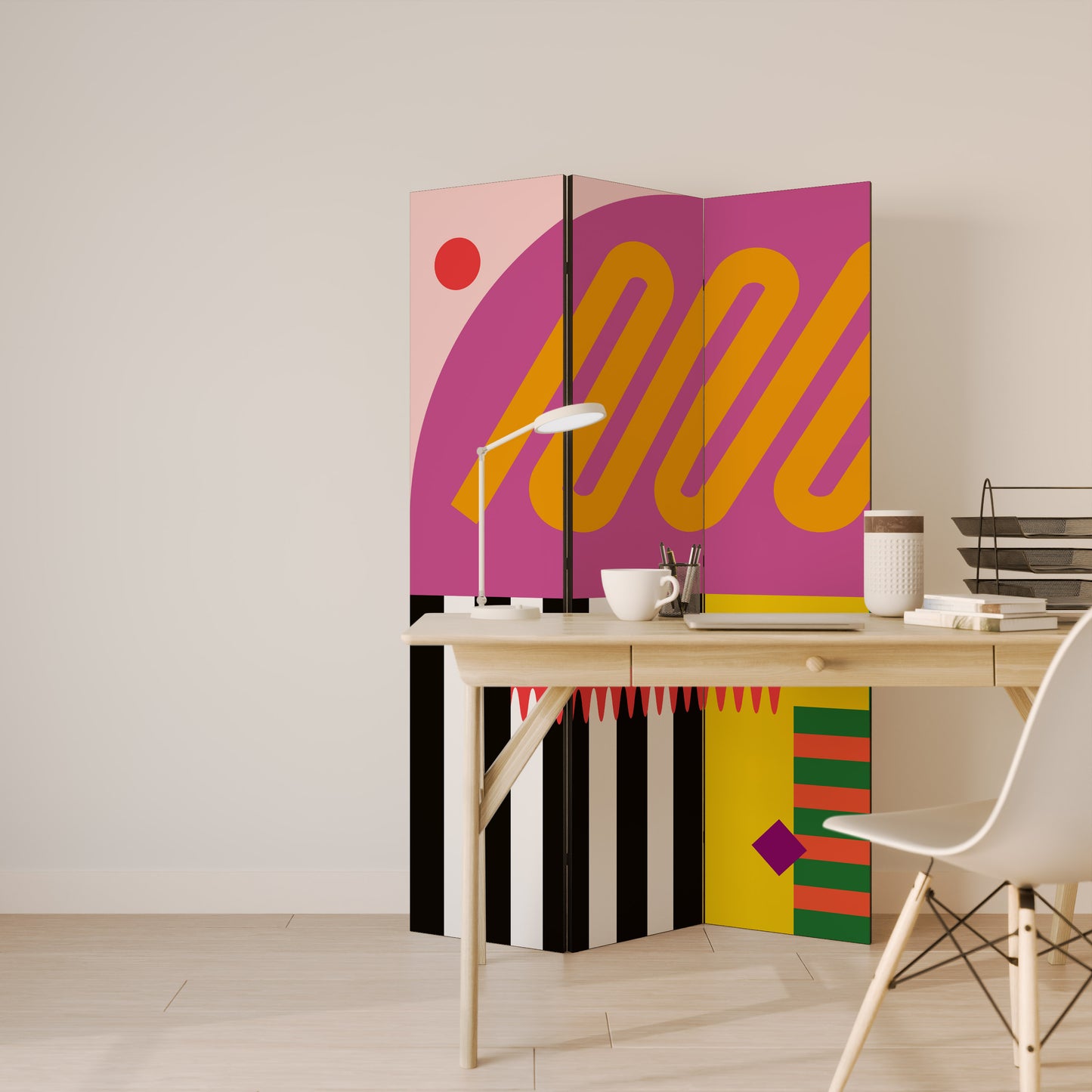 Divisorio decorativo per ambienti VIVID ART a 3 pannelli
