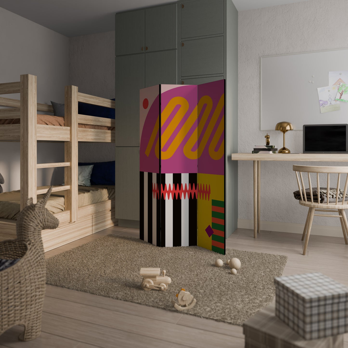 Divisorio decorativo per ambienti VIVID ART a 3 pannelli