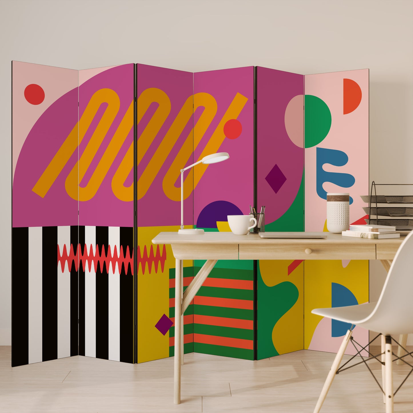 Divisorio decorativo per ambienti VIVID ART a 6 pannelli