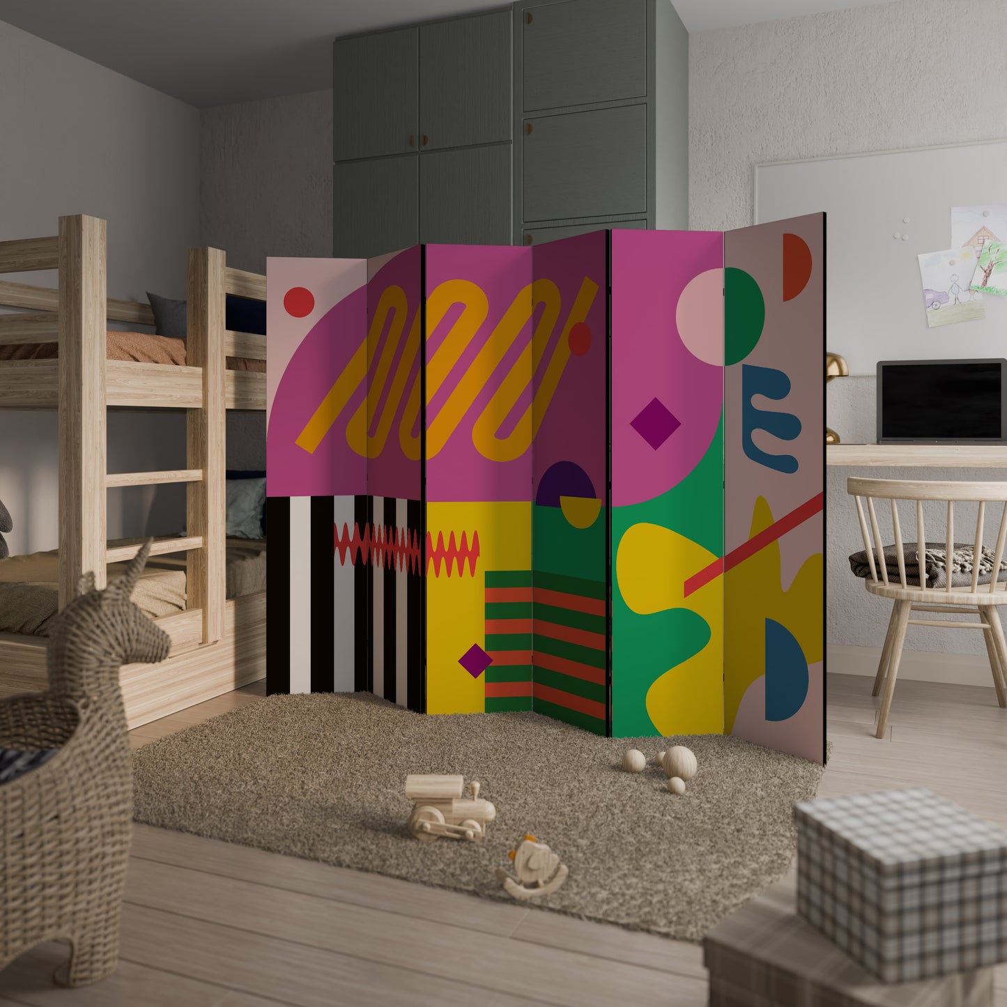 Divisorio decorativo per ambienti VIVID ART a 6 pannelli