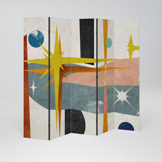 INTERSTELLAR VIBES Divisorio decorativo per ambienti a 5 pannelli