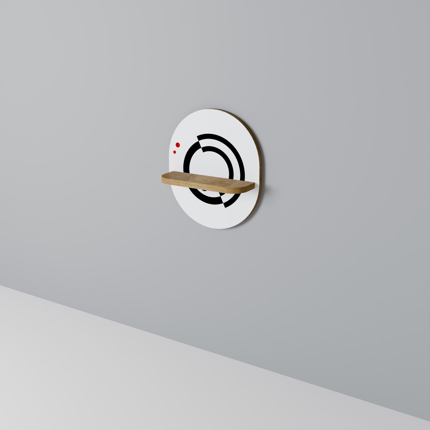 Mensola ovale ORBITAL FLOW in effetto rovere
