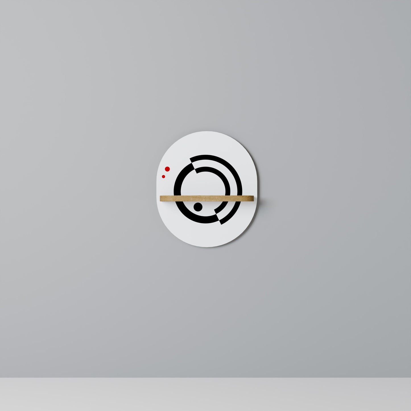 Mensola ovale ORBITAL FLOW in effetto rovere