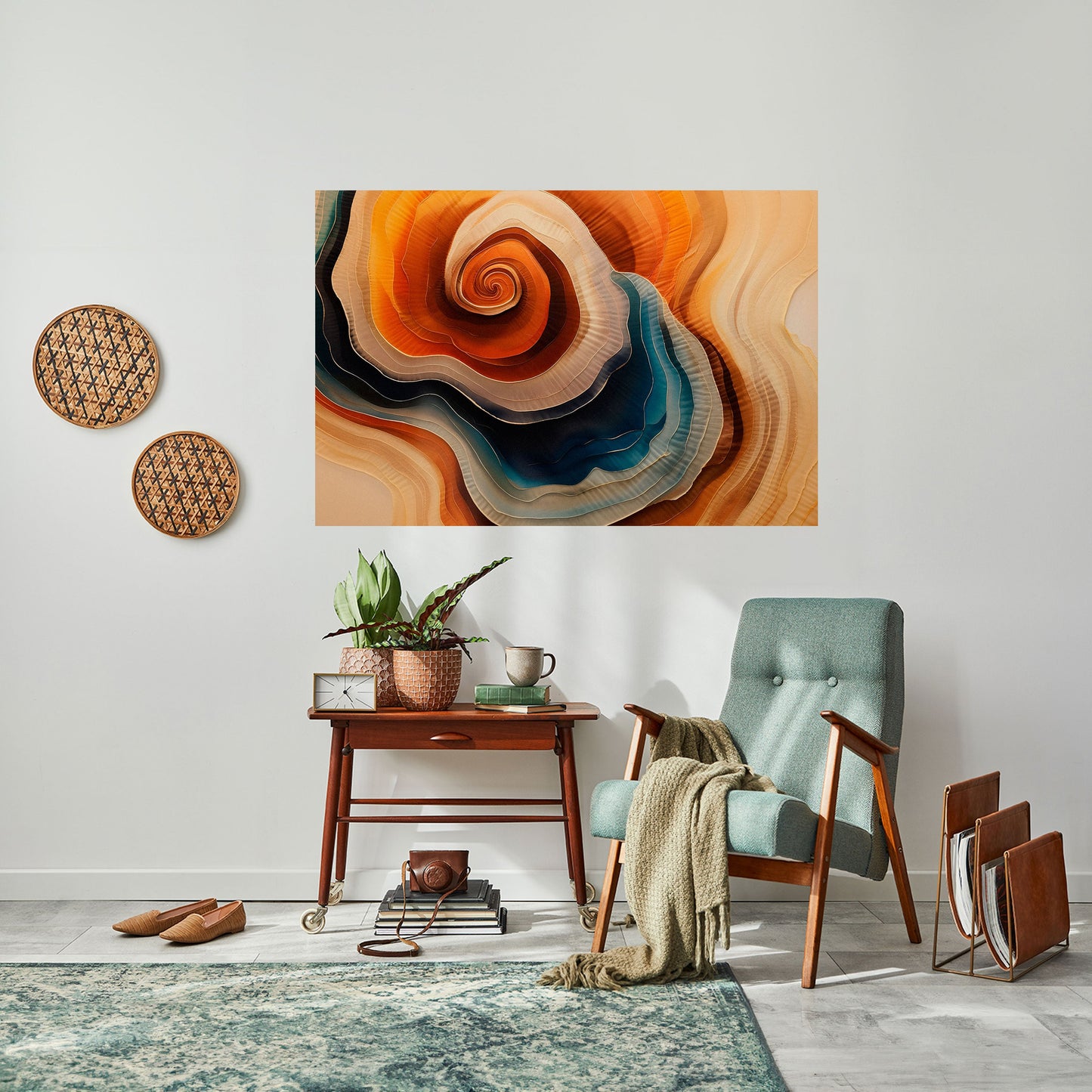 Poster orizzontale staccabile e attaccabile "SPIRALING DREAMSCAPE"