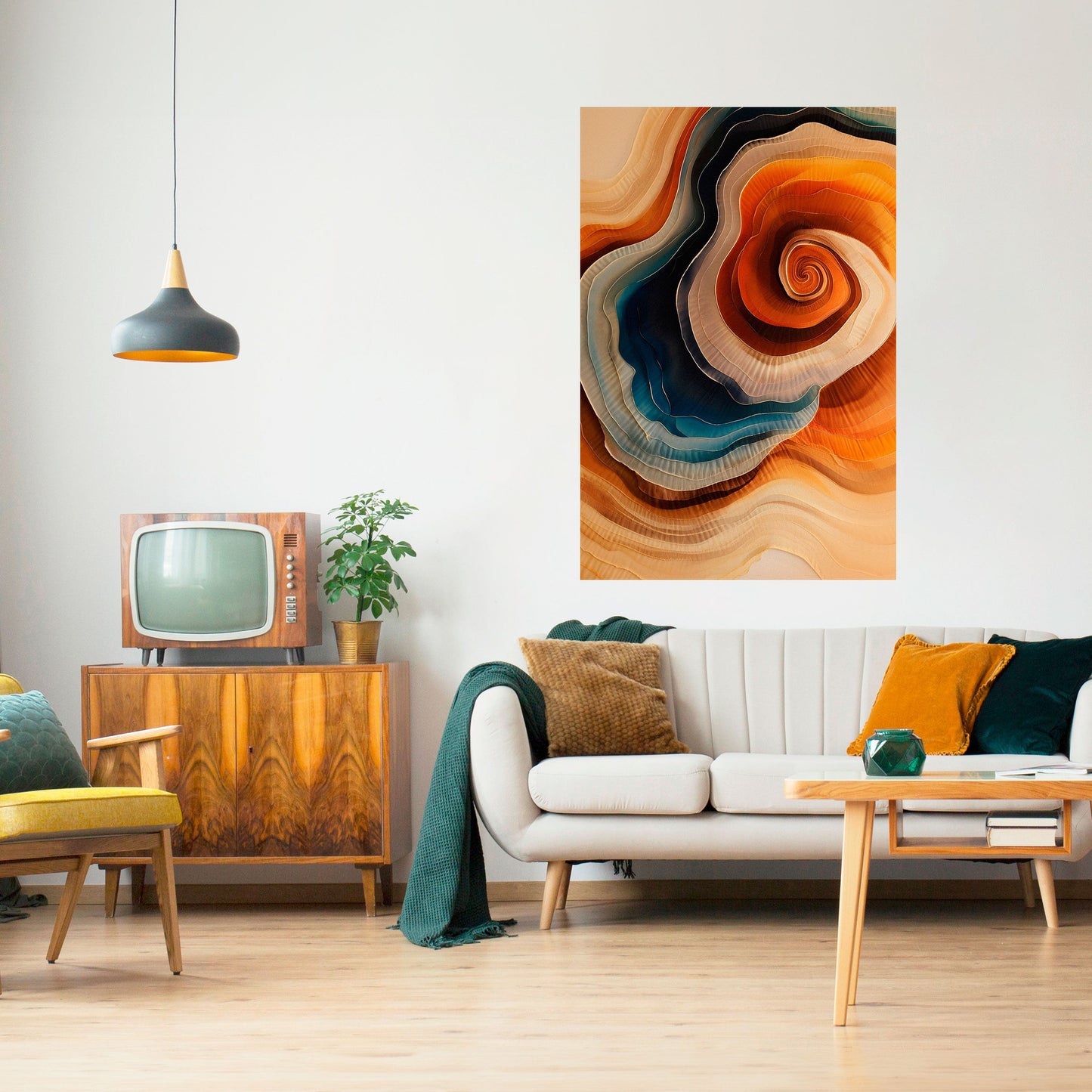 Poster verticale staccabile e attaccabile "SPIRALING DREAMSCAPE"