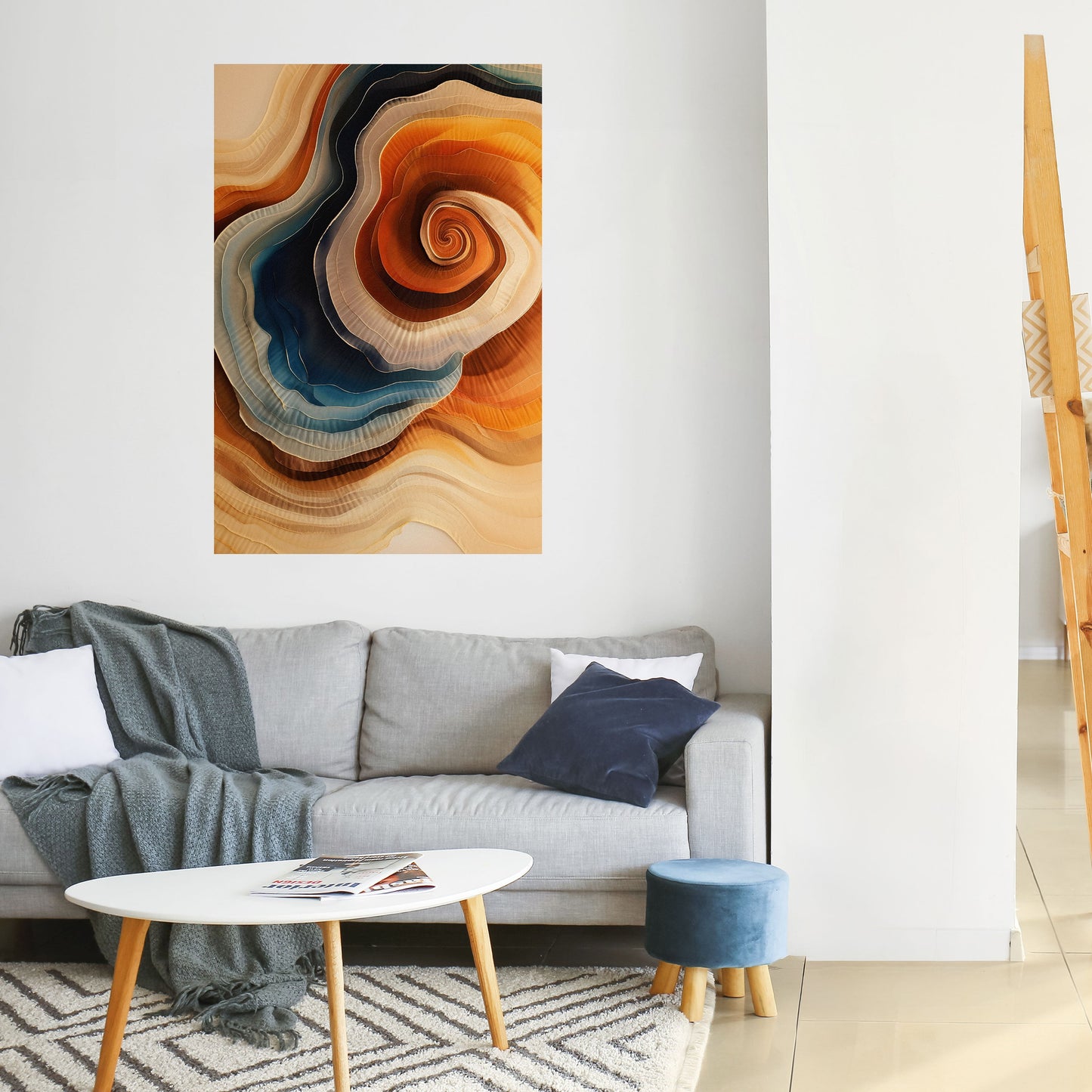 Poster verticale staccabile e attaccabile "SPIRALING DREAMSCAPE"