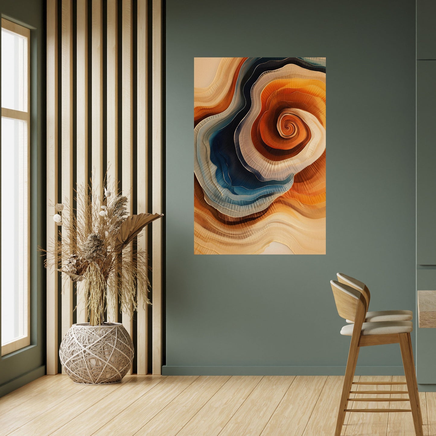 Poster verticale staccabile e attaccabile "SPIRALING DREAMSCAPE"