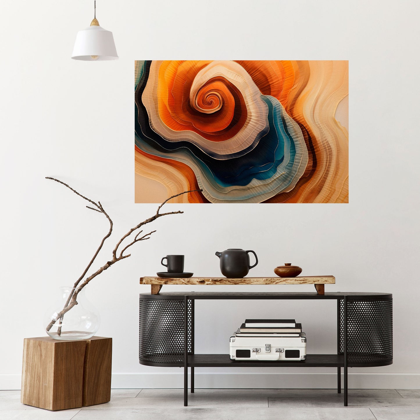 Poster orizzontale staccabile e attaccabile "SPIRALING DREAMSCAPE"