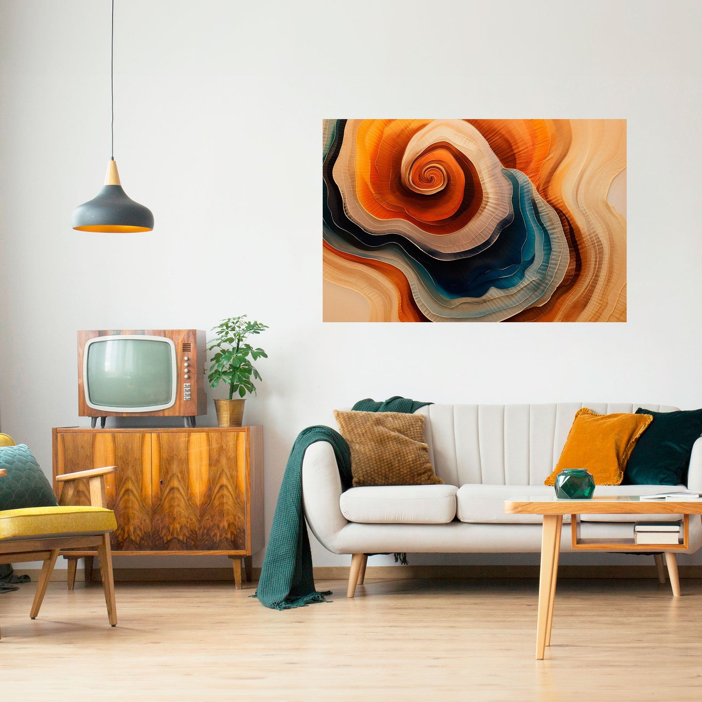 Poster orizzontale staccabile e attaccabile "SPIRALING DREAMSCAPE"