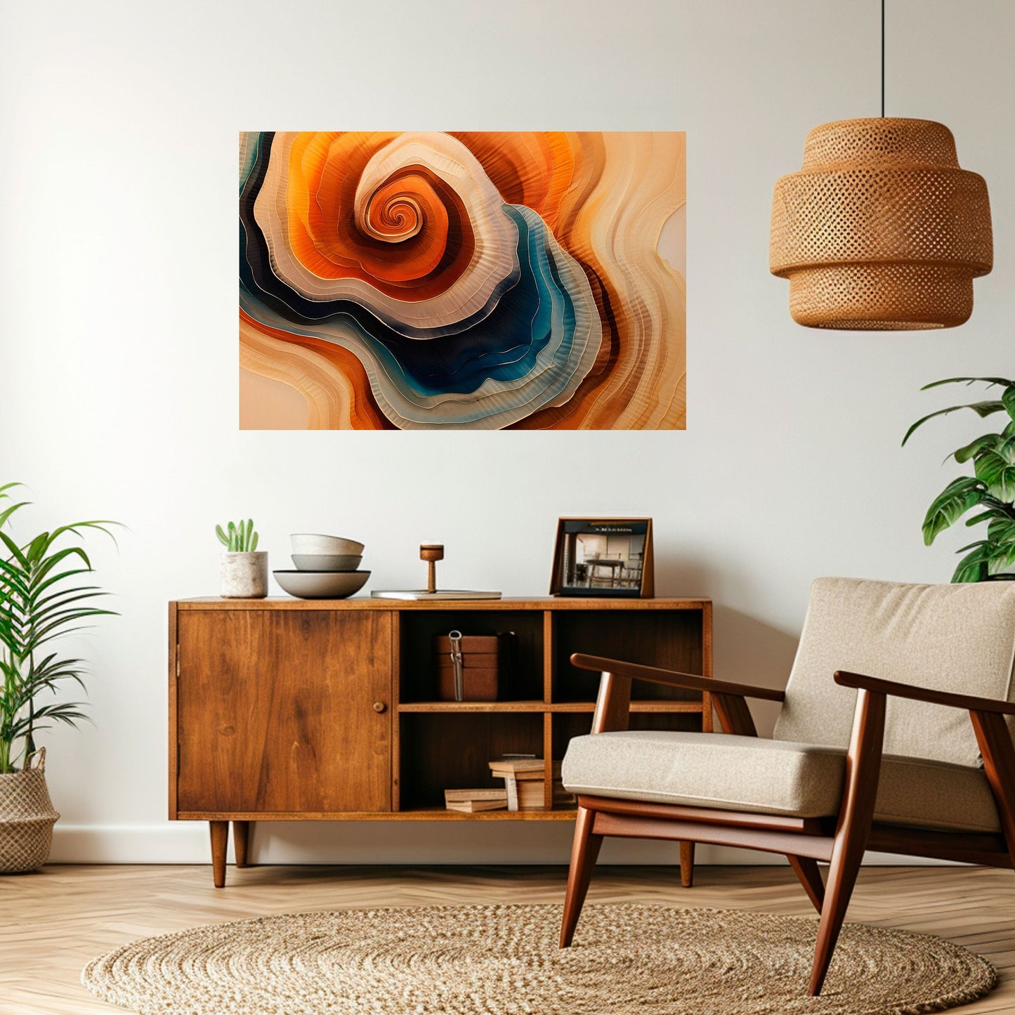 Poster orizzontale staccabile e attaccabile "SPIRALING DREAMSCAPE"