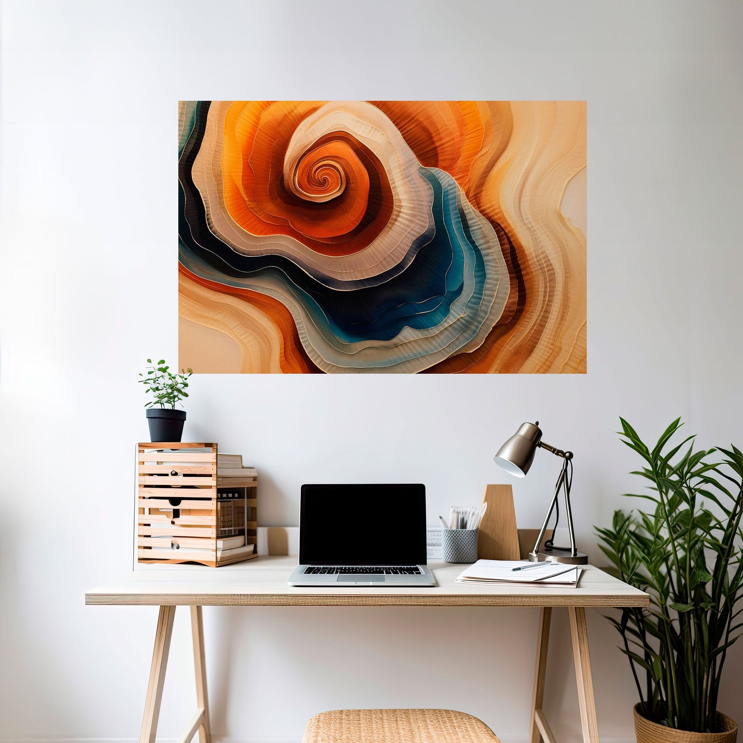 Poster orizzontale staccabile e attaccabile "SPIRALING DREAMSCAPE"
