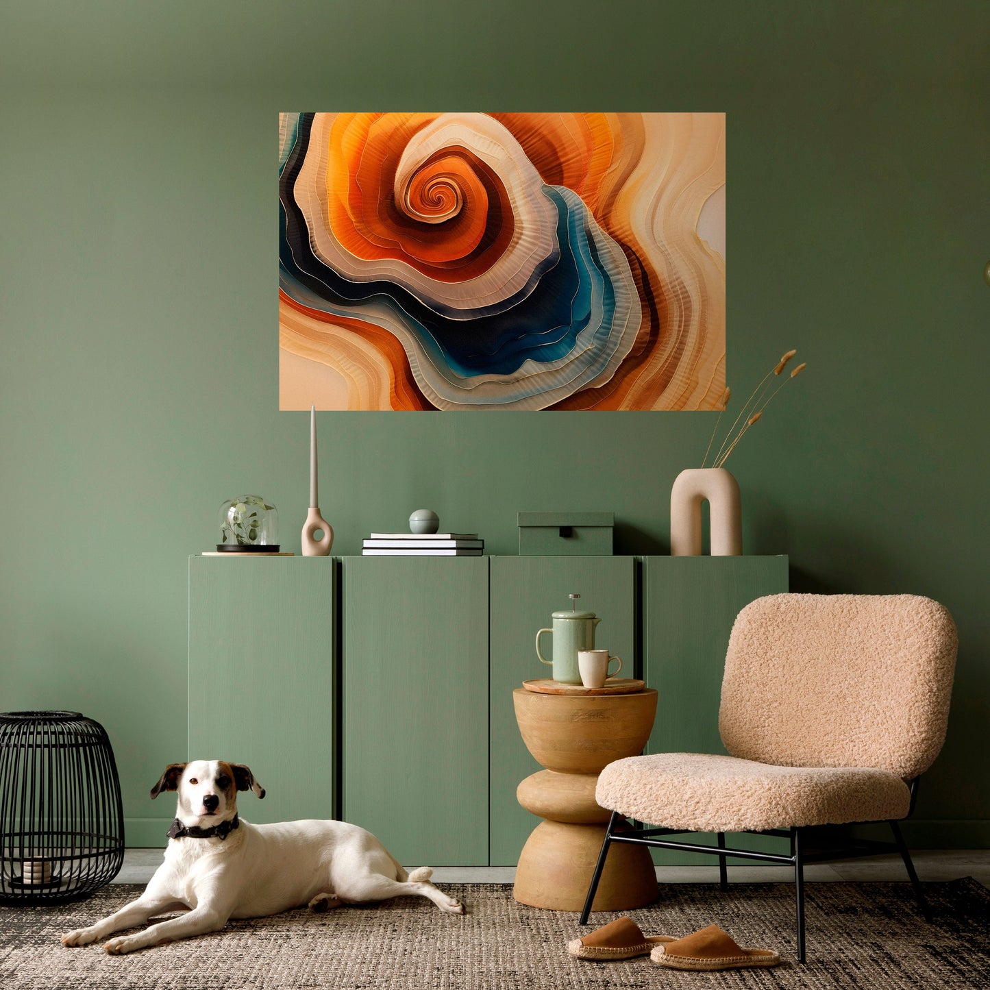 Poster orizzontale staccabile e attaccabile "SPIRALING DREAMSCAPE"