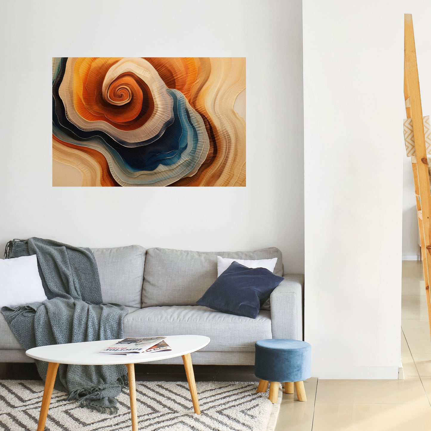 Poster orizzontale staccabile e attaccabile "SPIRALING DREAMSCAPE"