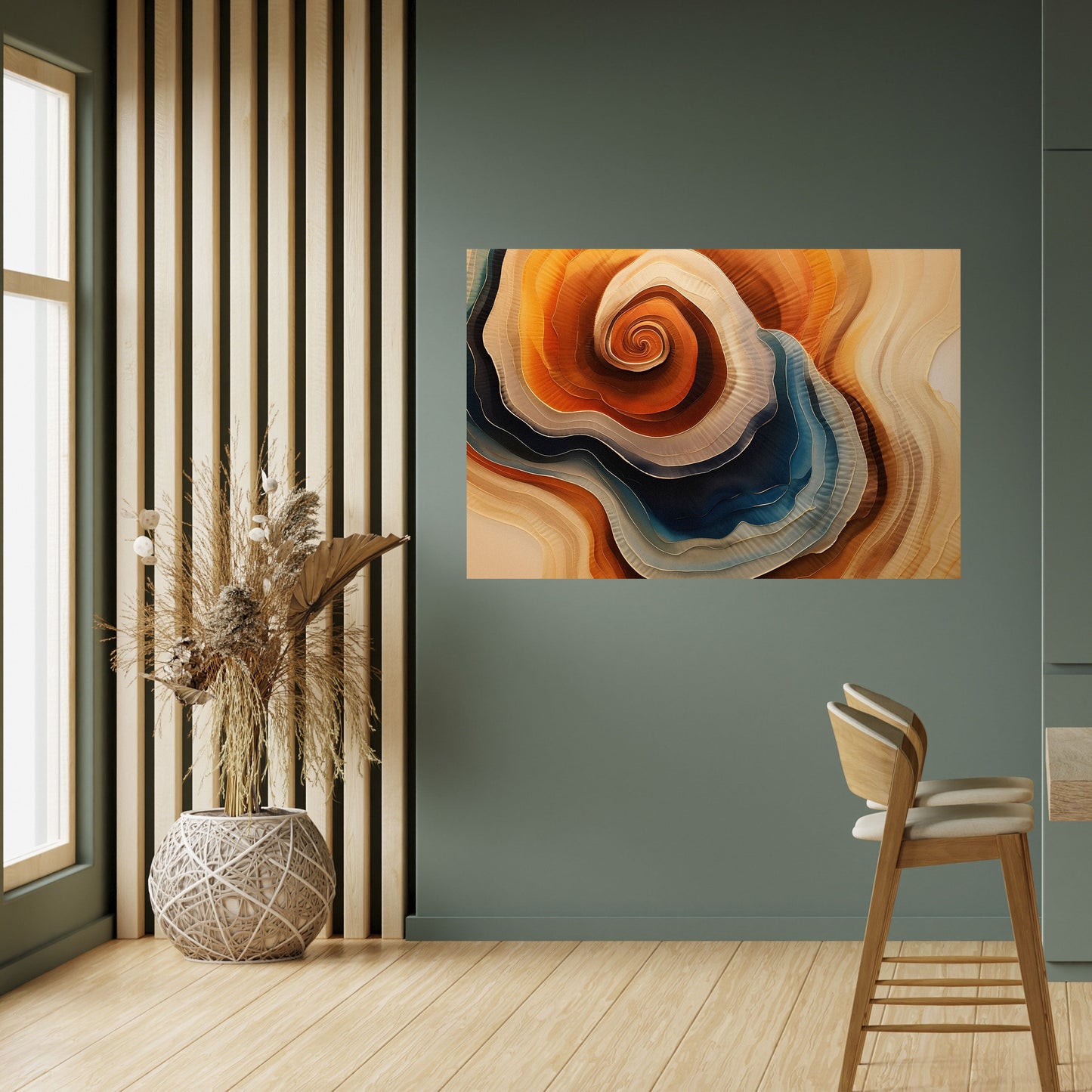 Poster orizzontale staccabile e attaccabile "SPIRALING DREAMSCAPE"
