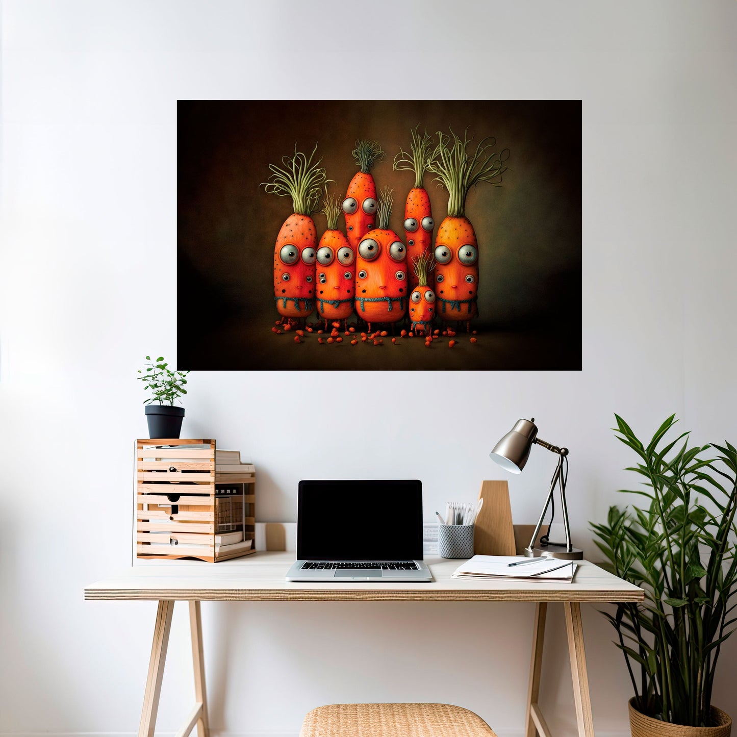 Poster orizzontale staccabile e attaccabile, carino o spaventoso