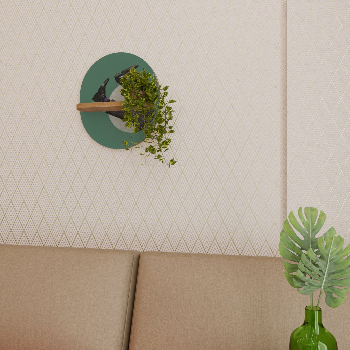 FALL OF MAN Mensola ovale in effetto rovere