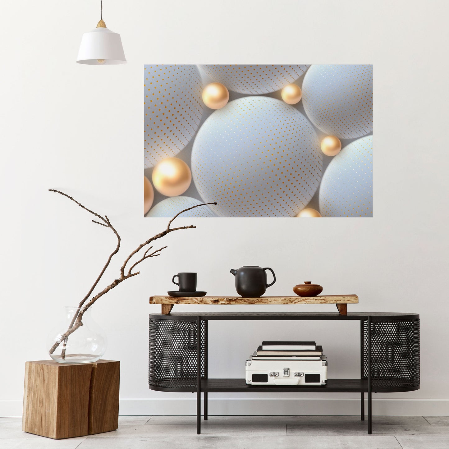 Poster orizzontale staccabile e attaccabile ARMONIA SFERICA LUMINOSA