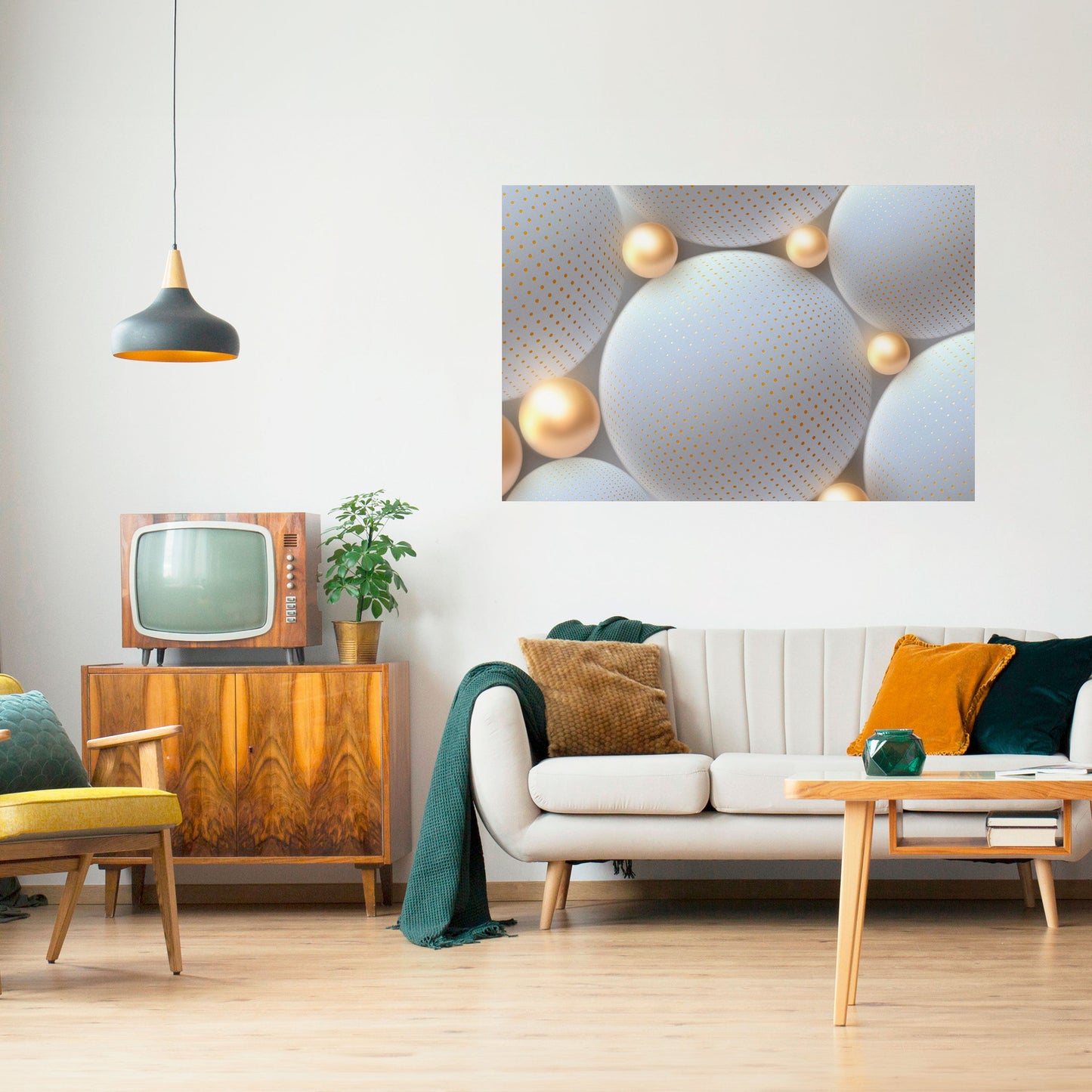 Poster orizzontale staccabile e attaccabile ARMONIA SFERICA LUMINOSA