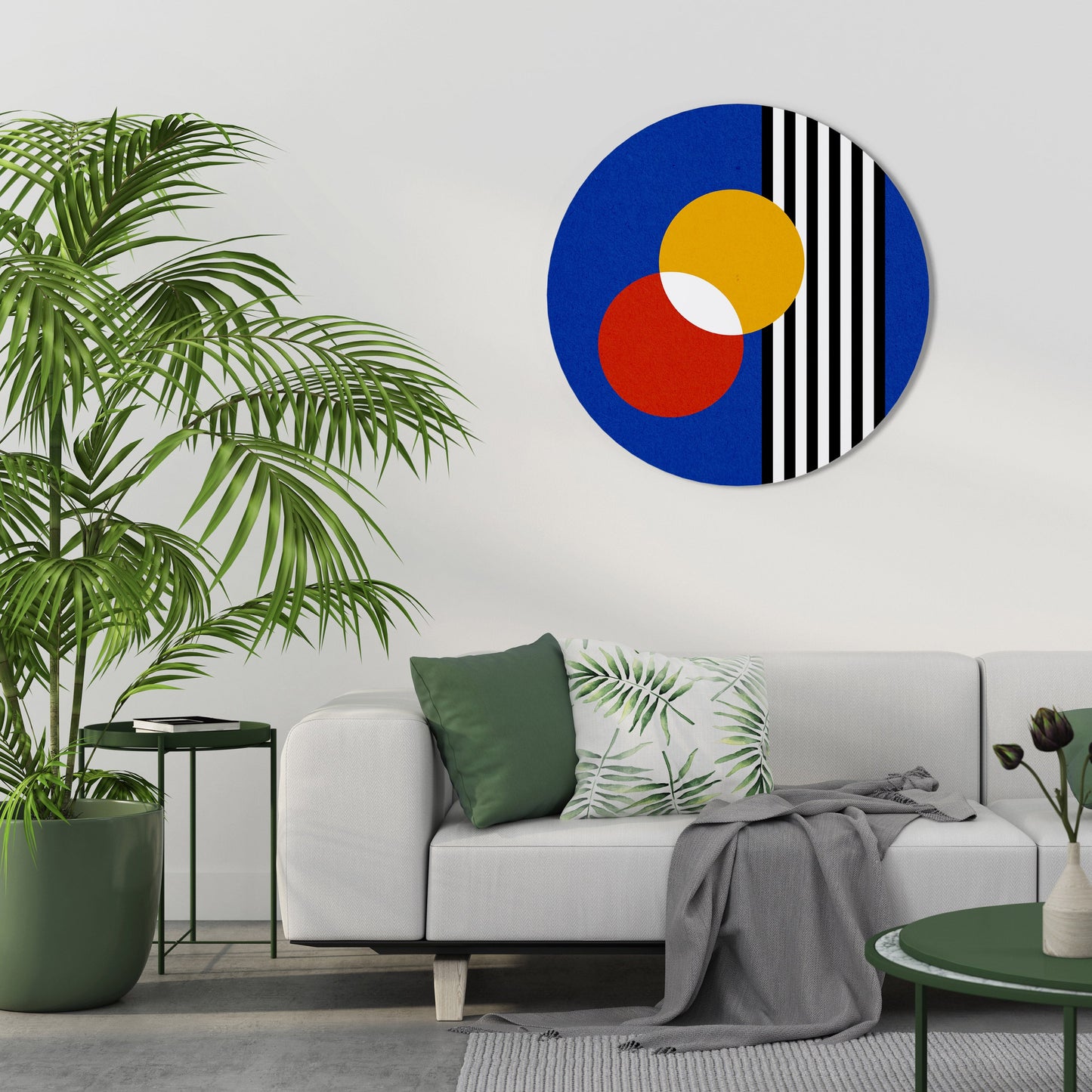 GEOMETRIC HARMONY Round Wall Art