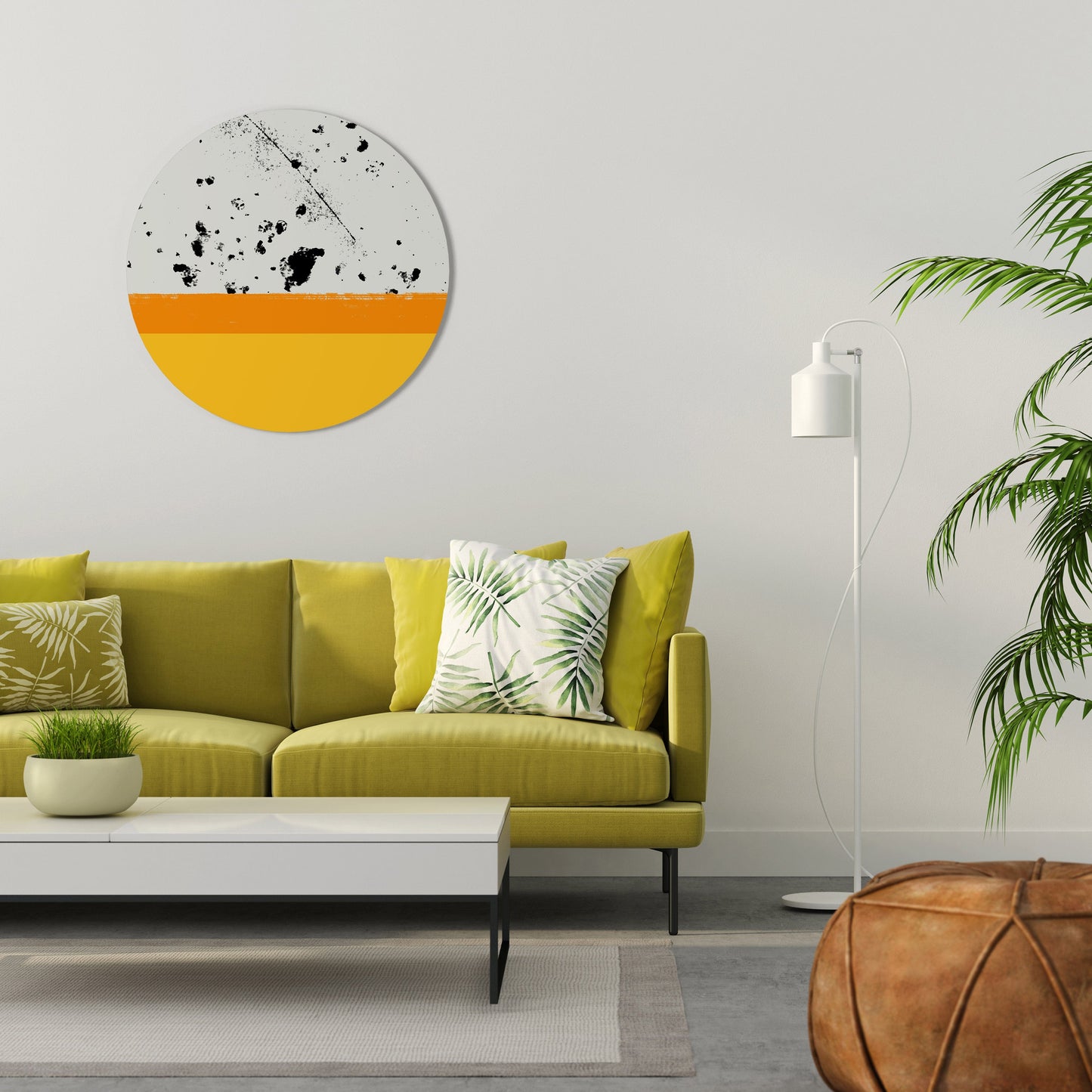 DYED BY ORANGE Round Wall Art