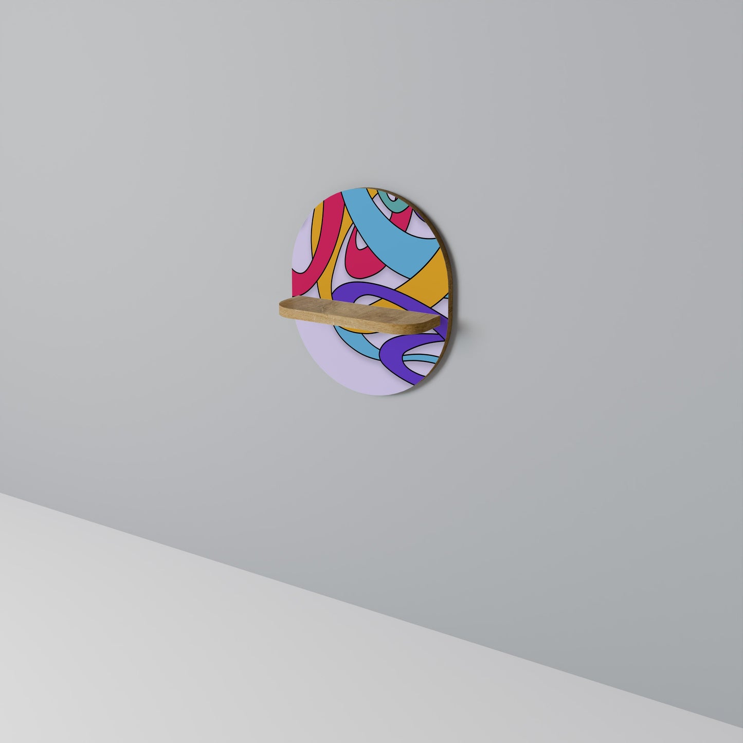 Mensola ovale COLOR STREAM effetto rovere