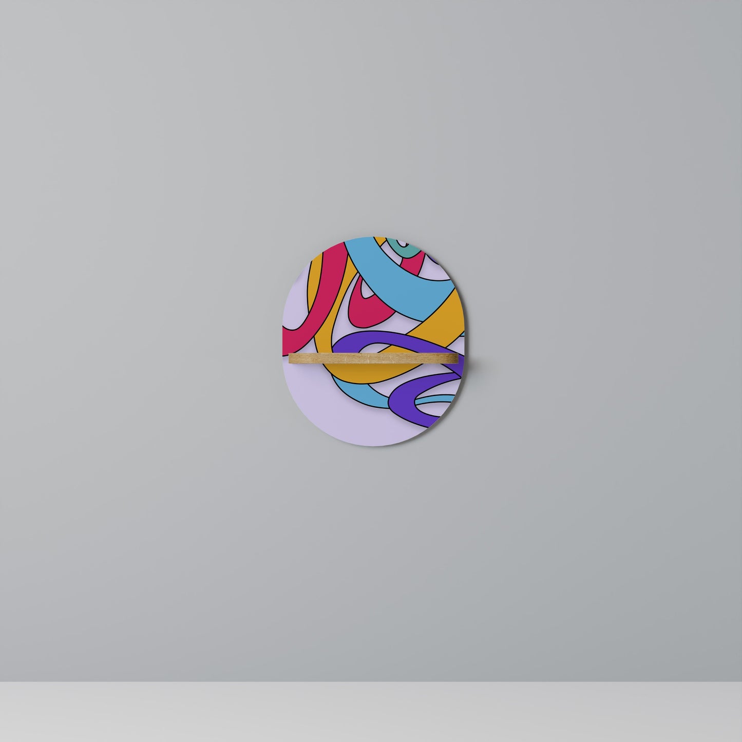 Mensola ovale COLOR STREAM effetto rovere