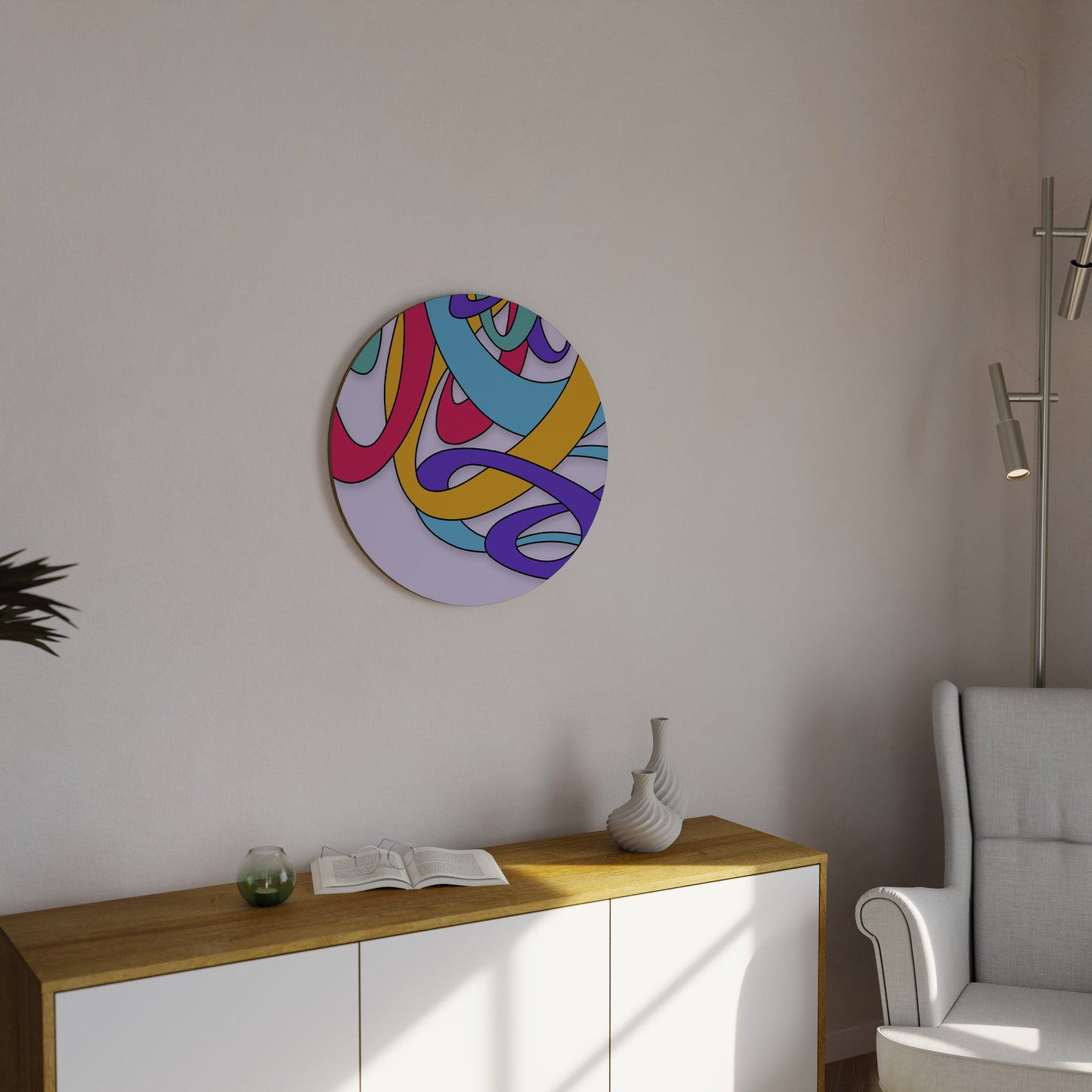 COLOR STREAM Round Wall Art